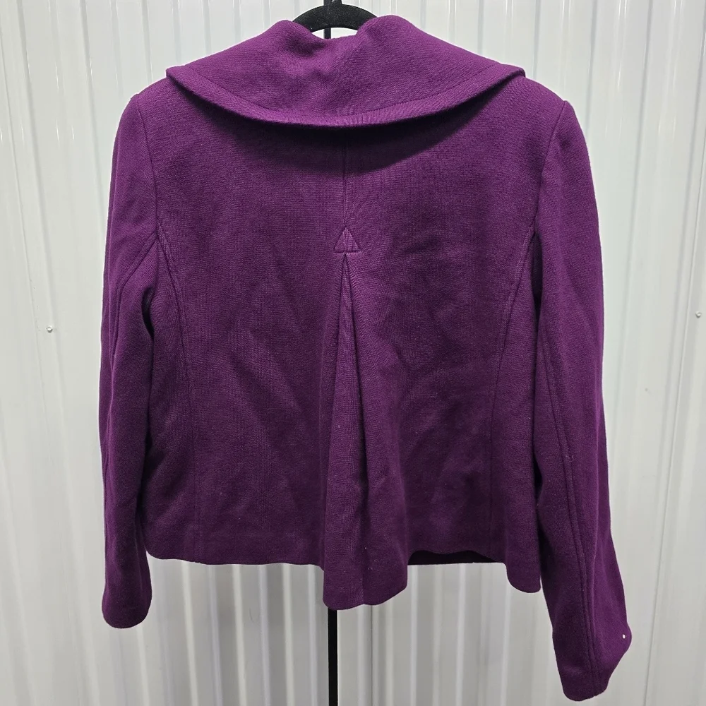 INC International Concepts Purple Double Breasted Pea Coat Womans Jacket